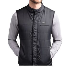 Travis Mathew Black Puffer Vest Mens Size M